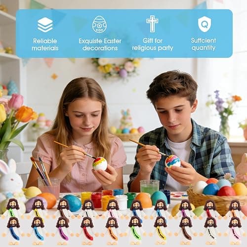 HSDJLXZ 36 Pack Little Jesus Figurines in Bulk, Mini Jesus Loves You Figures, Small Jesus Figurines, Tiny Jesus Figures for Church Christmas Party Favors Religious Easter Gifts for Egg Stuffers thumbnail 9