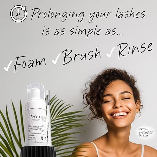 Eyelash Extension Shampoo & Brush - Large 100ml Bottle - Gentle Foaming Cleanser Lash Wash for Extensions and Natural Lashes - Safe Daily Makeup Remover - Paraben & Sulphate Free - Salon & Home Use thumbnail 4