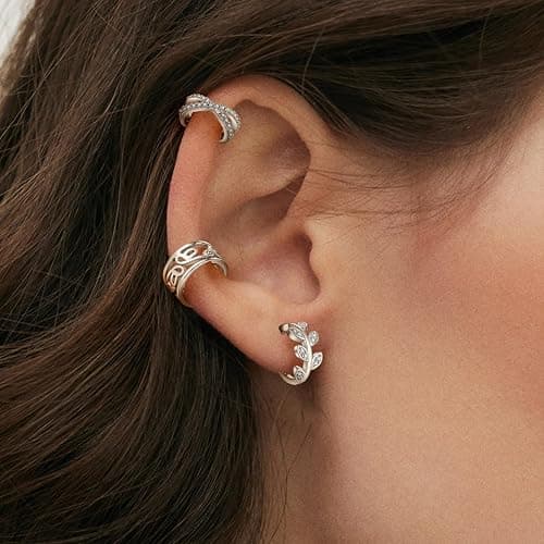 Jewdreamer 16Pcs Ear Cuffs for Women Non Piercing 14K Golded Silver Ear Cuffs Earrings Non Pierced Clips On Cartilage Earring Fake Earrings Lightweight thumbnail 2