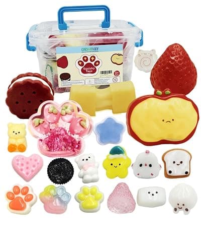 20 Pack Taba Squishy Toys for Stress Relief Kids Party Favors | Individually Wrapped Fidget Toys, Classroom Prize Rewards, Squishy Set, Goodie Bag Fillers, Sensory Bin Toys, Student Prizes - Image 1
