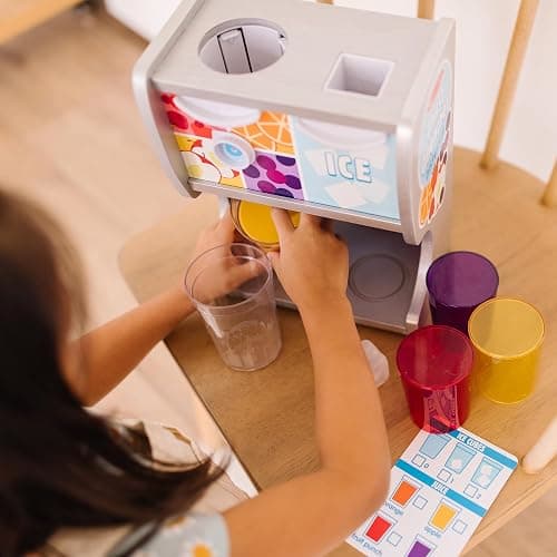 Melissa & Doug Thirst Quencher Wooden Drink Dispenser with Juice Inserts, Ice Cubes & Play Kitchen Accessories, Preschool Learning Toys for Girls & Boys 3+ - FSC Certified thumbnail 7