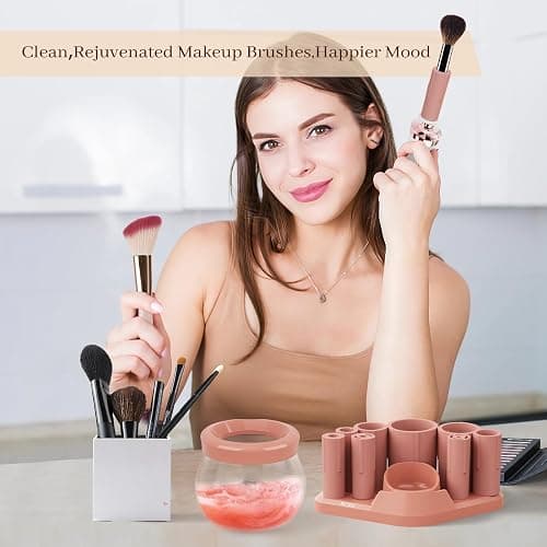 RICRIS Electric Makeup Brush Cleaner and Dryer Machine - Super Fast Clean and Dry Make Up Brushes - Automatic Cosmetic Brush Spinner Washer Tools thumbnail 7