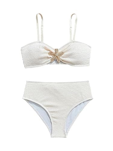 RoseSeek Girl's 2 Piece Padded Bathing Suit Wireless Starfish Swimsuit Spaghetti Strap Vacation Beachwear Set - Image 1