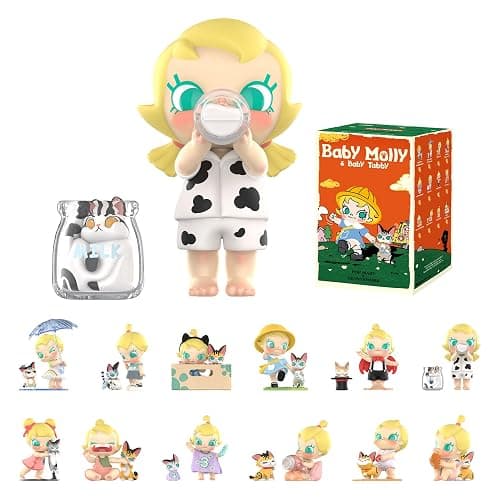 POP MART Baby Molly & Baby Tabby Series Figures Blind Box Figures, Random Design Action Figures Collectible Toys Home Decorations, Holiday Birthday Gifts for Girls and Boys, Single Box - Image 1