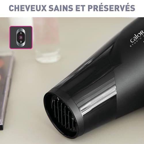 Calor Studio Dry Sèche-cheveux, Technologie Effiwatts pour une consommation d'énergie réduite, 6 réglages de vitesse/température, Concentrateur, Touche air frais, Grille arrière amovible CV5803C0 thumbnail 5