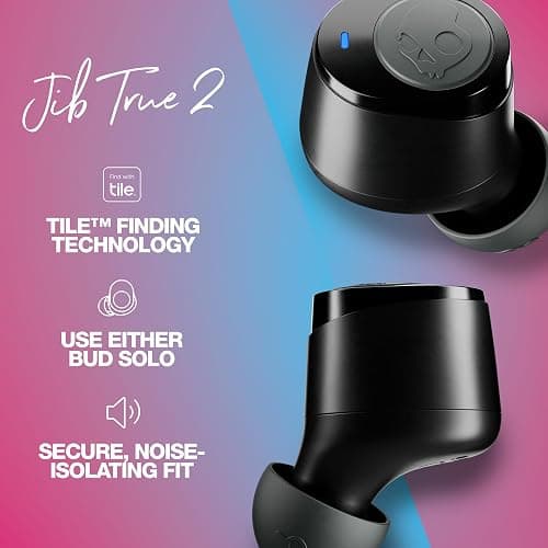 Skullcandy Jib True 2 Wireless Earbuds, Bluetooth Headphones, Up to 33 Hours Battery with Charging Case, Noise Isolating Fit, Sweat and Water Resistant, Microphone for iPhone Android - True Black thumbnail 4