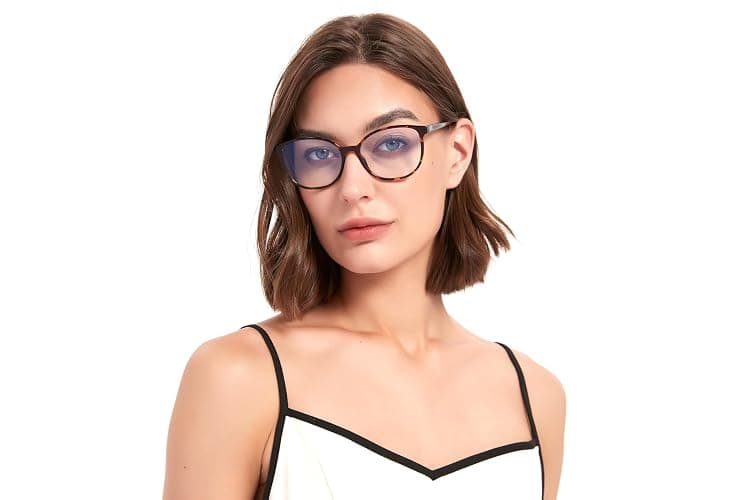 JFXQDR Women's Blue Light Blocking Glasses, TR90 Frame Computer Gaming Glasses Anti Eyestrain & UV Glare RF6208 thumbnail 2