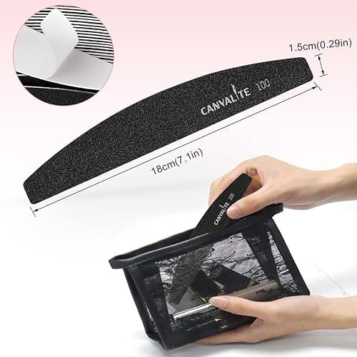 Canvalite 40 PCS Nail File Professional Reusable Peel and Stick Nail Files Replaceable Emery Boards 100 Grit Fingernail Files Manicure Tools for Home and Salon Use thumbnail 5