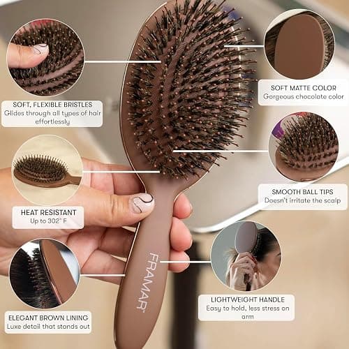 FRAMAR Boar Bristle Hair Brush thumbnail 2