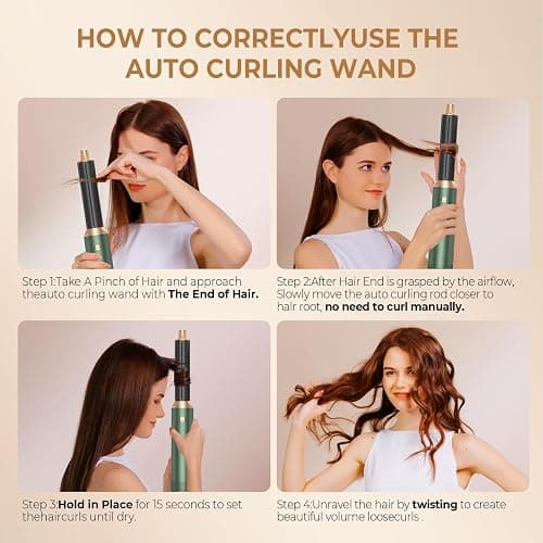 Air Brush 5 en 1 Hair Styler Airbrush 5 en 1 avec Seche Cheveux, Brosse Soufflante, Fer a Boucler, Thermal Brush, Brosse Lissante Seche Cheveux 5 en 1 pour Sécher, Boucler, Lisser thumbnail 4