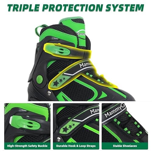 MammyGol Adjustable Inline Skates for Kids Boys Girls Youth Beginner with Light up Wheels Ages 4-16 thumbnail 2