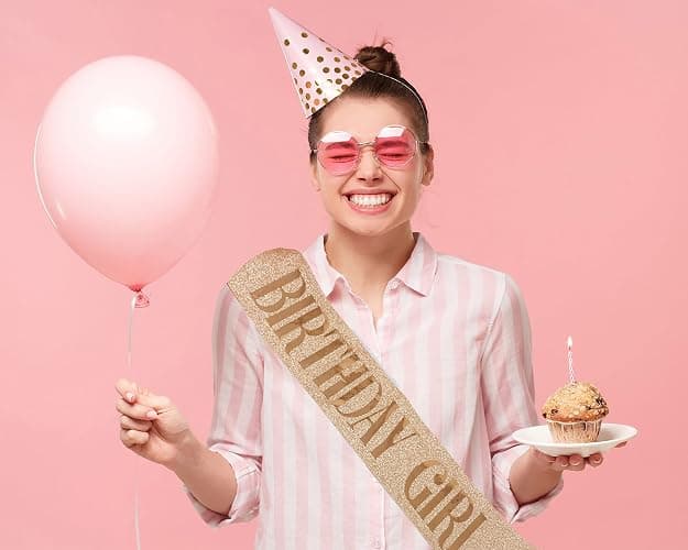 Shimmer Anna Shine Glitter Birthday Sash for Women (Rose Gold Glitter) - Rose Gold Glitter thumbnail 4