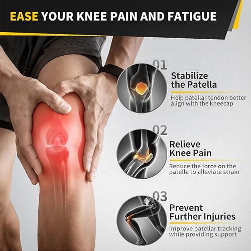 CAMBIVO Patella Tendon Knee Straps 2 Pack for Knee Pain Relief, Knee Brace for Women &Men with Extra Straps, Knee Support for Running, Hiking, Soccer, Basketball, Jumpers Knee, Tennis thumbnail 3