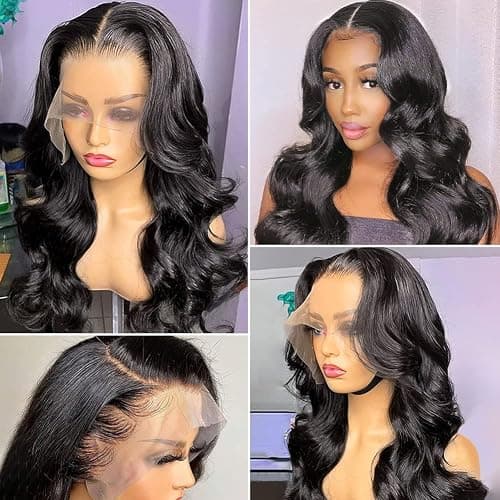 Pizazz Body Wave Lace Front Wigs Human Hair Pre Plucked Pre Bleached 180 Density Glueless Human Hair Wigs for Women 13x4 HD Transparent Lace Front Wigs with Natural Hairline(26 Inch) thumbnail 2
