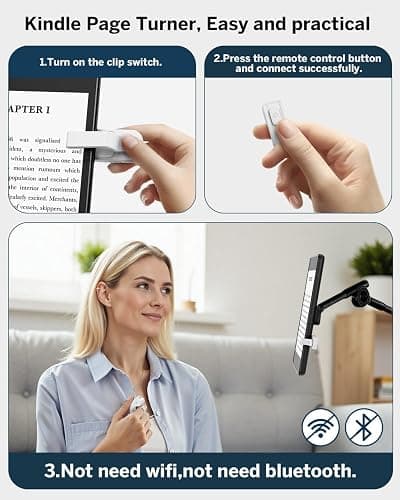 DATAFY [Case-Friendly] Remote Control Page Turner Ring for Kindle Paperwhite Oasis Scribe Kobo eReaders, Camera Camcorder Remote Controls, Page Turner Clicker for ipad iPhone Tablets with Storage Bag thumbnail 2