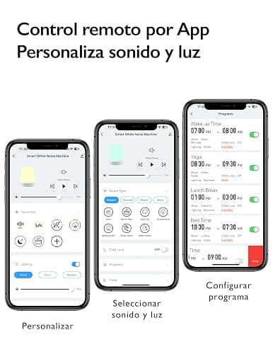 Momcozy Ruido Blanco para Bebés con 34 Sonidos Relajantes y Luz Nocturna | Maquina ruido blanco para bebés, niños y adultos, con entrenador de sueño, control de aplicaciones, temporizador thumbnail 6