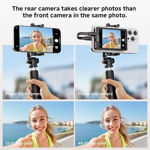 Gitfos Vlog - Pantalla de monitor selfie para iPhone, grabación con cable 4K 30 fps, con cable USB-C de 40 Gbps, salida de audio con cable, selfie magnético dual para selfie Vlog, transmisión en vivo - Image 1