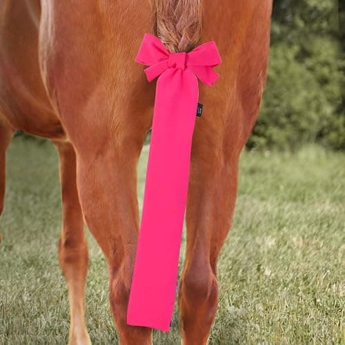 Harrison Howard Stretchy Horse Tail Guard - Breathable & Protects - Slip On Design - 2 Strand Closure - 22" L Light Pink thumbnail 5