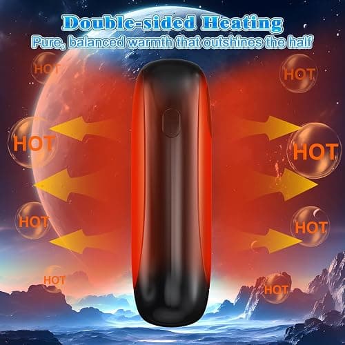 Hand Warmers Rechargeable 2 Pack, Electric Dual-Sided Heating with LED Display & Flashlight, Max 127℉, 13Hrs Long Lasting Pocket Heater for Raynauds, Hunting Essentials, Golf Gifts for Men Women thumbnail 4
