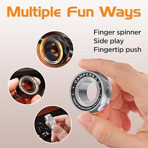 Fidget Spinner for Stress Relief – DIY Magnetic Fidget Ring with Engaging Sounds, EDC Stainless Steel Toys for Adults & Teens, Perfect for Work, Study, Waiting, Gift and Stocking Stuffer thumbnail 3