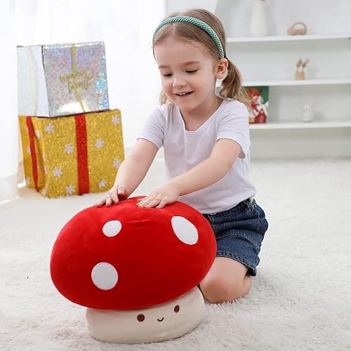 WeBingo Mushroom Plush Pillow, 12 Inch Cute Large Mushroom Decor Stuffed Animal Plushies Stuffy for Girl Boy Kid Adult, Giant Big Jumbo Soft Toy Gift for Birthday Christmas Valentine's Day thumbnail 5