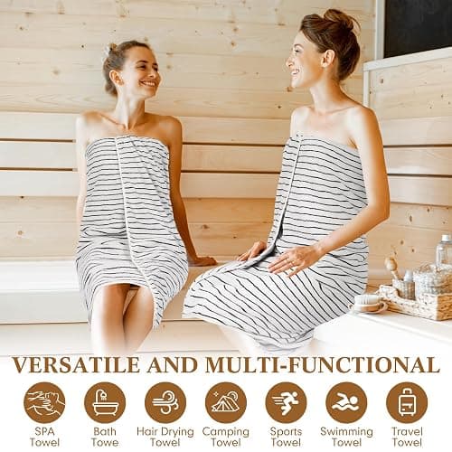 Hillsuren 6 Pcs Oversized Bath Towels for Adults 35x70 Inches Black & White Striped Extra Large Bath Towel Sets Bathroom Sheets Jumbo Shower Towels Quick Dry Absorbent Soft Microfiber for Women Men thumbnail 6