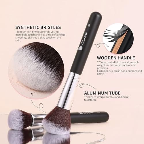 DUcare Pennelli Make Up Set 15Pcs Pennelli Trucco Professionali Set di pennelli da trucco con del sacchetto Case thumbnail 8