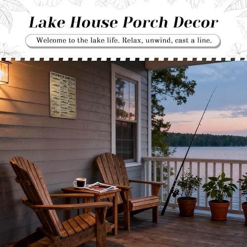 HYBLOM Fishing Decor Vintage Freshwater Game Fish Chart Metal Sign 8x12 IN | Fishing Gifts for Boys Men Dad, for Man Cave Boys Room Hunting Room Lake House Cabin Bedroom, Rustproof, Retro Tin Signs thumbnail 4