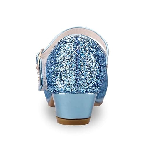 WYSBAOSHU Girls Princess Shoes Glitter and Sparkle High Heel Shoes Closed Toe for Party Festival Dance thumbnail 3