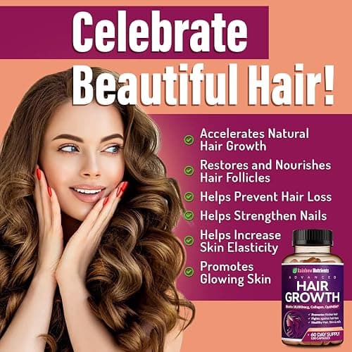 Hair Growth Vitamins for Women | Biotin 10,000mcg, Collagen, Patented OptiMSM®, goMCT®, Saw Palmetto | Naturally Regrow Stronger & Healthier Hair, Skin and Nails | Stops Hair Loss | 60 Day Supply thumbnail 3