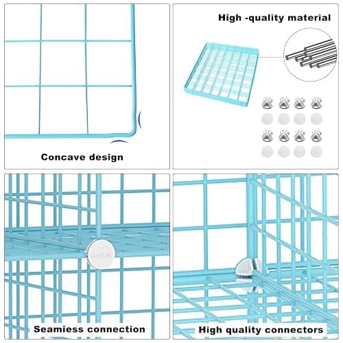 C&AHOME Wire Cube Storage, 6 - Cube Organizer Metal C Grids, Modular Shelves Units, Closet Organizer, Ideal for Home, Office, Living Room, 36.6”L x 12.4”W 36.6”H, Blue UWCS3006B thumbnail 8