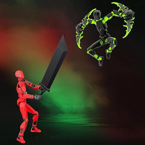 (Assembly Completed) T13 Action Figure Set, Titan 13 Robot Dummy 3D Printed robo 13 Action Figure Articulated, Lucky 13 Gift for Collectors Desktop Decorations (Golden) thumbnail 2