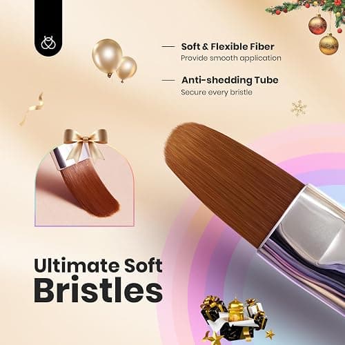 Beetles Gel Polish Nail Art Brushes, 6 Pcs Fingernail Art Design Pens, Wood Alloy Handle, Dotting Pen Clean Up Liner French Nail Brush Set, DIY Manicure Tools Gift for Women thumbnail 5