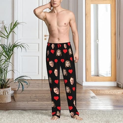 Custom Pajama Pants with Pockets for Women Men Personalized Plaid PJ Pants with Face Photo Christmas Pajamas Multi Size thumbnail 4