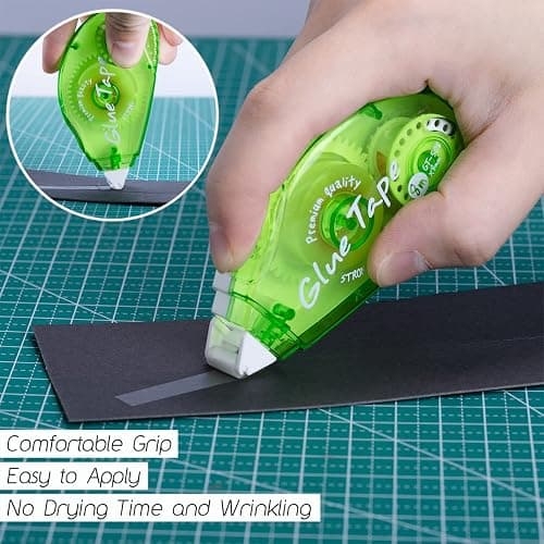 XUXU 6 Pack Double Sided Tape Roller, Scrapbooking Tape, Permanent Adhesive Tape Dispenser Runner for Crafts and Arts Projects, Photo-Safe, 0.3-inch by 315-Inch thumbnail 4