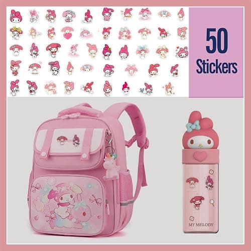 GFDSJKLCTH Cute Stationery Gift Set Kawaii Back to School Including Notebook Pencil Cas Ballpoint Pen ID Badge Holder Stickers Key Chain Bookmark （Pink） thumbnail 4
