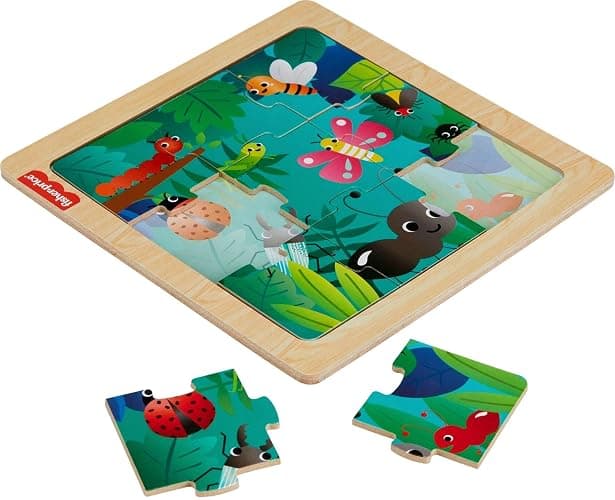 Fisher-Price Wooden Jungle Friends Puzzle Baby Toy for Kids 2 Years and Up thumbnail 3