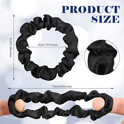 WILLBOND 30 Pcs Black Satin Scrunchies Small Silk Hair Ties Bulk for Women Skinny Thin Ponytail Holders No Crease Mini Hair Band for Thick Curly Pony Tails Wrist Decor thumbnail 2