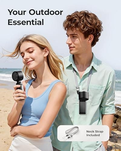 Bearwind Portable Handheld Turbo Fan - 5 Gear High Speed 4000mAh Rechargeable Mini Personal Hand Fan Blow Cold Air, Battery Operated Travel Essentials, Beach Vacation, Gifts for Women, Men (Black) thumbnail 3