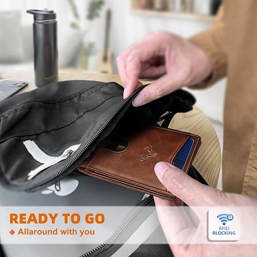 BULLIANT Men Wallet, Slim Leather Wallet Front Pocket Card Holder Gift For Men 11 Slots RFID Blocking thumbnail 5