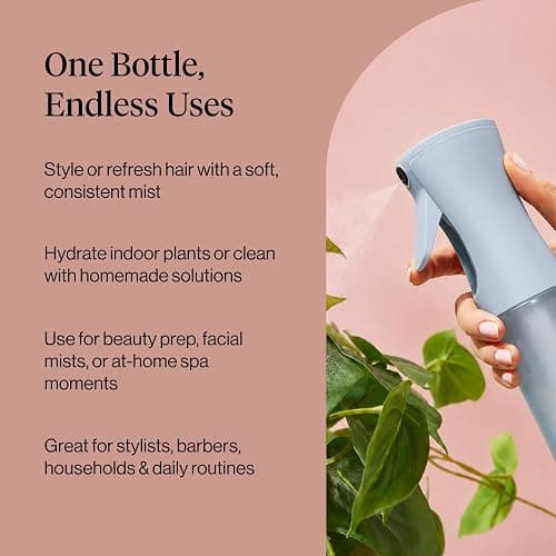 Kitsch Large Continuous Spray Bottle for Hair – Haze Blue, 180ml | Fine Mister Spray Bottle & Water Spray Bottle – Recycled Hair Spray Bottle – Spray Bottles for Cleaning, Styling, & More thumbnail 6