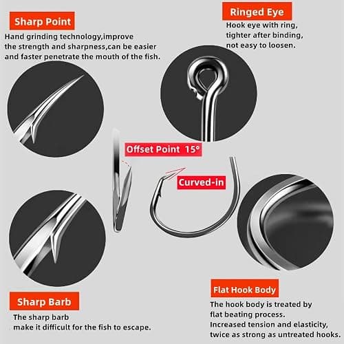 Circle Hooks Fishing Hooks 2X Strong 170PCS/Box|220PCS/Box Octopus Catfish Fish Bulk Fishing Hooks Set Saltwater Freshwater Gear Equipment#1 1/0 2/0 3/0 4/0 5/0 6/0 8/0 10/0 thumbnail 3