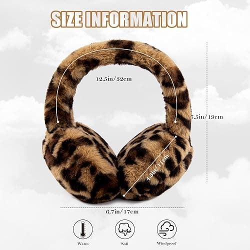 POMIJIAN Winter Ear Muffs for Women Girls Faux Fur Cute White Earmuffs Fluffy Ear Warmers Foldable Ear Covers Outdoor thumbnail 5