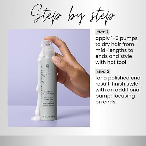 Kenra Platinum Silkening Heat Crème | Brilliant Shine Thermal Styler | Reduces Hot Tool Passes by 50% | Prevents Breakage & Improve Manageability | Heat Protectant | All Hair Types | 3.4 fl. Oz thumbnail 4