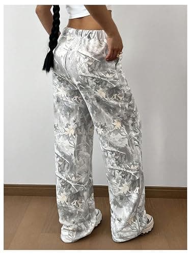 SOLY HUX Girl's Camo Pants Elastic Waist Baggy Wide Leg Y2k Sweatpants with Pockets Casual Streetwear thumbnail 2