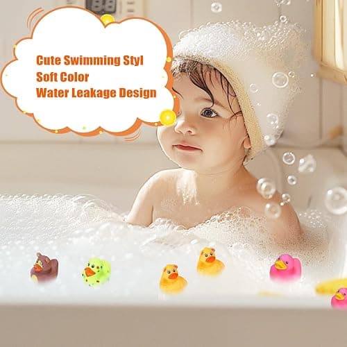 LINICE 30 Pcs Rubber Ducks, Random Assortment Ducks Bulk, Mini Rubber Duckies for Toddler Baby Bath Toys, Kids Bath Pool Toys Birthday Gifts Party Favors thumbnail 4