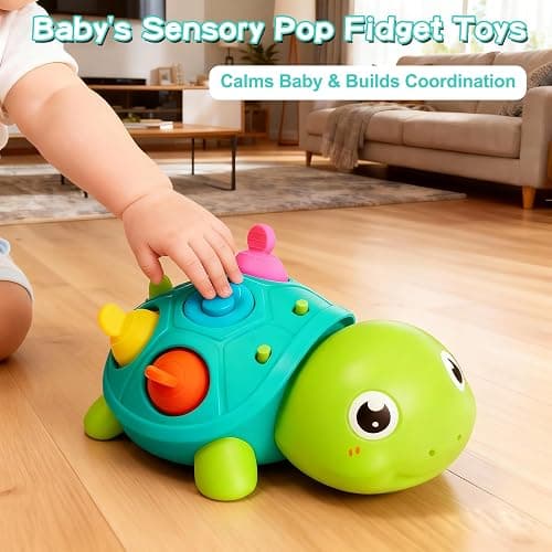 Baby Crawling Turtle Toy 6 9 12 18 Months, Infant Tummy Time Sensory Teething Musical Toys, Toddler Walking Learning Motor Skill for 1 2 3 Year Old Boy Girl Birthday Gifts Christmas Stocking Stuffers thumbnail 7