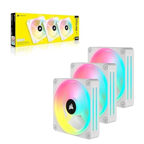 Corsair iCUE LINK QX120 RGB 120mm Magnetic Dome RGB Fans - Triple Fan Starter Kit with iCUE LINK System Hub - White thumbnail 9