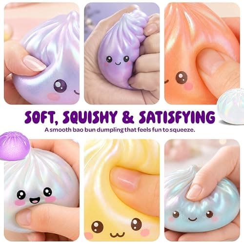 Glitter Dumpling Squishy Mystery Box - UV Color-Changing - Squishies Toys | Squeeze Toy - Squishys Big Dumplings Fidget Stress Sensory Toys - Gifts for Kids, Teens, Girls, Boys - Desk Toy thumbnail 4