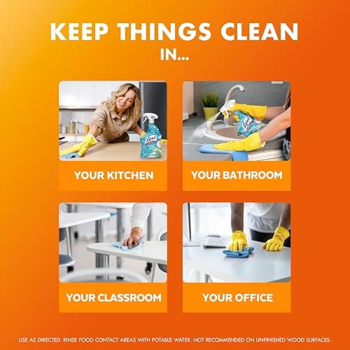 Lysol All Purpose Cleaner Spray, Multi-Purpose Disinfecting Spray, Kitchen & Bathroom Cleaner, Mango & Hibiscus Scent, 32 Fl Oz (Pack of 2) thumbnail 4